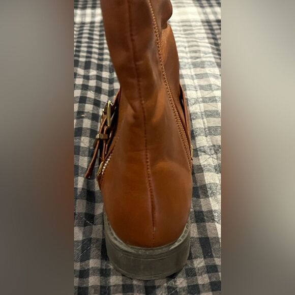 Wild Diva Mid Calf Cognac Boots - Picture 9 of 16